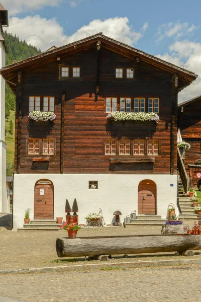 Chalet Rural Village Bienne Sur Canton Wallis Dans Les Alpes — Photo