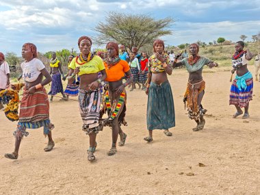 Dande, Etiyopya - 14 Ağustos 2025: Etiyopya yakınlarındaki Dande 'de boğa atlama töreni