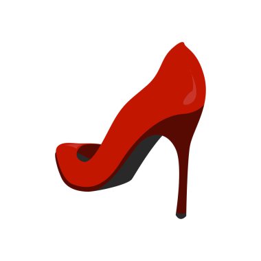 Kırmızı bir ayakkabının arka görüntüsü. renk vektör illüstrasyonu