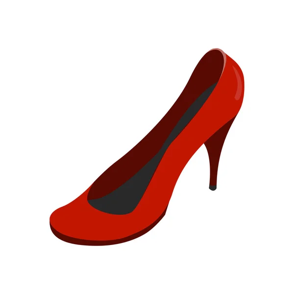 Vooraanzicht van een rode schoen. illustratie van de kleurvector — Stockvector