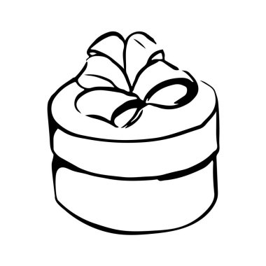 Kurdeleli yuvarlak kutunun vektör çizimi