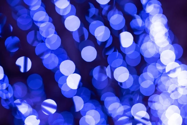 Bokeh Azul Luzes Borradas Fundo Decoração Grinaldas Para Celebração Ano — Fotografia de Stock