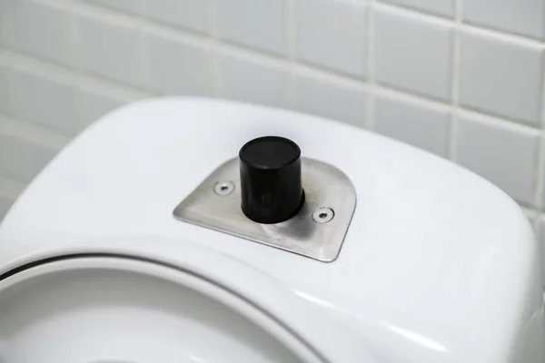 Spültaste Tank Der Toilettenschüssel Toilettenspülung — Stockfoto