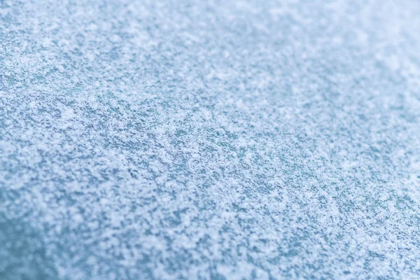Okno Samochodu Pokryte Śniegiem Makro Zbliżenie Płyn Niezamarzający Nie Był — Zdjęcie stockowe