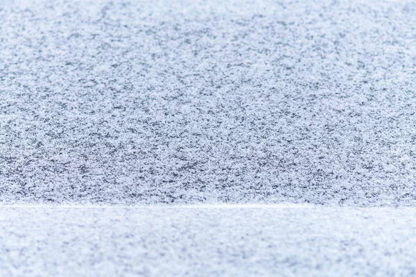 Snö Täckta Bilfönster Makro Närbild Frostskyddsvätska Användes Inte Fordon Snö — Stockfoto