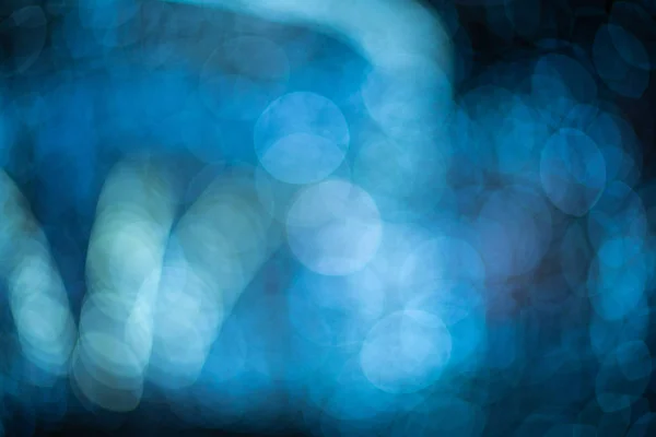 Blauwe Bokeh Wazig Lights Achtergrond Slingers Versiering Voor Nieuwe Jaarviering — Stockfoto