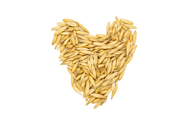 Oat Seeds Heart Shaped Isolated Close Macro Top View Oat Stock Photo