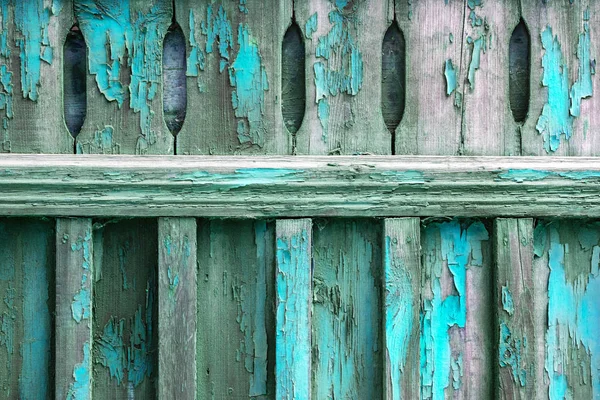 Valla Madera Vieja Manchada Con Pintura Azul Turquesa Fondo Diseño —  Fotos de Stock