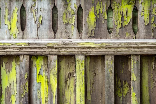 Alter Holzzaun Mit Abblätternder Grüner Farbe Beschmutzt Abstraktes Design — Stockfoto