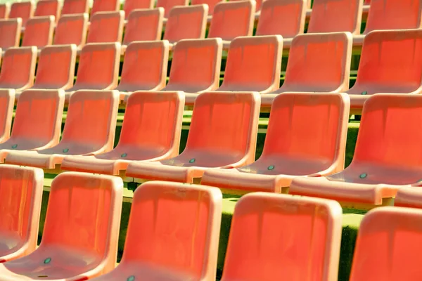 Assentos Estádio Cor Vermelha Futebol Futebol Estádio Beisebol Tribuno Sem — Fotografia de Stock