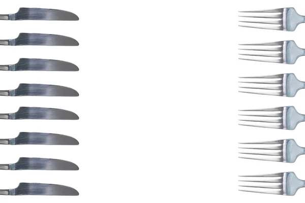 포크와 나이프의 많은입니다 배경입니다 디자인 — 스톡 사진