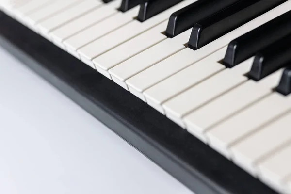 Piano keys with copy space, isolated. Piano or synthesizer keybo — Stock Photo, Image