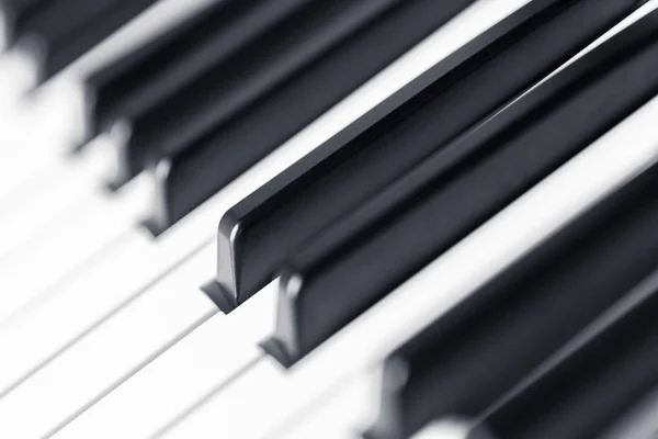 Fortepian klucze z bliska widok. Klasyczny instrument muzyczny do gry — Zdjęcie stockowe