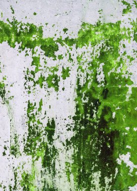 Yeşil boya ile boyanmış eski beton duvar. H için tasarım dokusu
