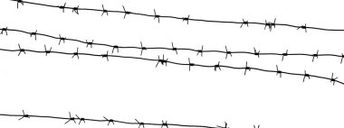 Ülke sınırında izole edilmiş dikenli tel. Barbwire pr için çit üzerinde