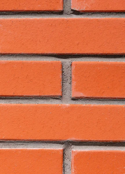Czerwona cegła tło ścienne do projektowania. Cegły są związani cementem — Zdjęcie stockowe