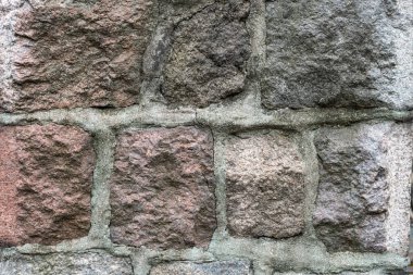 Katedralin antik temeli üzerinde duvar taş soyut doku. Eski kiremit deseni.