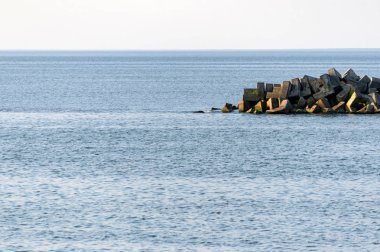 Minimalizm deniz manzarası. Seyahat eden rüyalar, kopya alanı. Nefes kesen 
