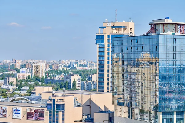 Voronezh Rusland 2019 Voronezh City Downtown Cityscape Luchtfoto Vanuit Wolkenkrabber — Stockfoto