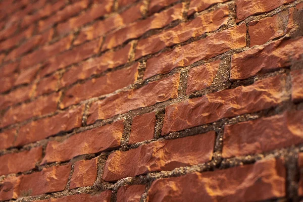 Loft Rote Backsteinmauer Abgewinkelte Aussicht Polierte Ziegelwand Dachgeschoss Inneren Hintergrundtextur — Stockfoto