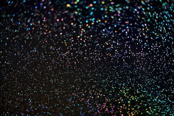 Regnbågsglitter Abstrakt Bakgrund Färgglada Glödande Regnbåge Droppar Och Ljus Svart — Stockfoto