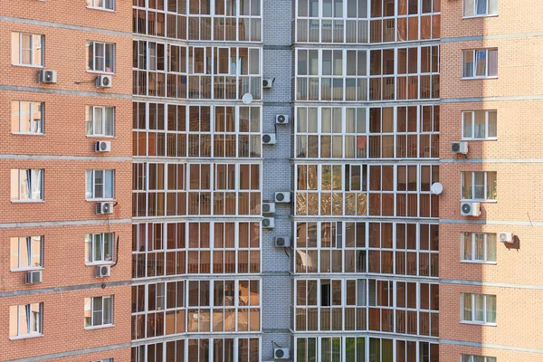 Edificio Più Piani Con Nuovi Appartamenti Moderni Facciata Più Piani — Foto Stock