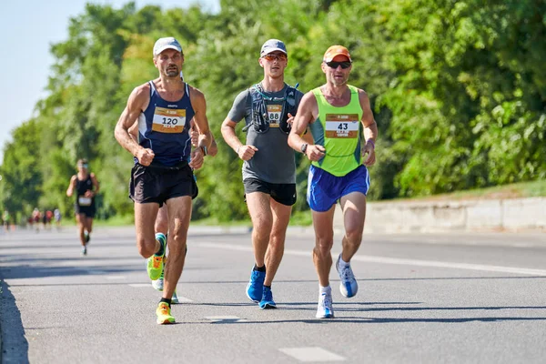 Voronezh Rusya 2019 Maraton Koşucuları Şehir Yolunda Koşu Yarışması Kopyalama — Stok fotoğraf
