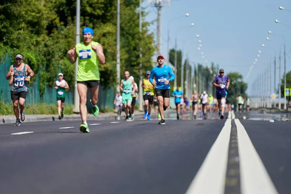 Voronezh Russia 2019 Marathon Runners City Road Running Competition Copy — Stock Photo, Image