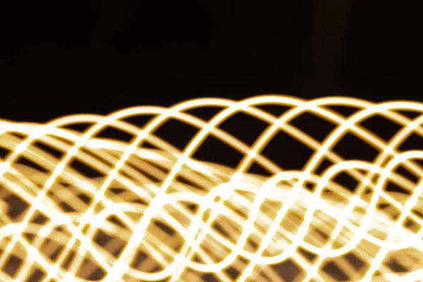Abstracte Licht Achtergrond Geel Vervaagde Lichten Stroken Bokeh Prachtig Bewegingsschilderij — Stockfoto