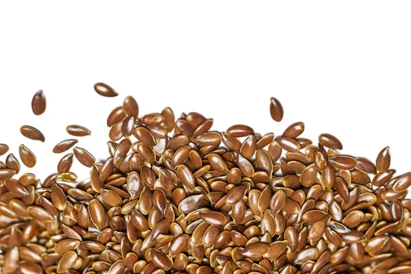 Keten tohumu, keten tohumu. Bir grup Linum usitatissimum - yaygın keten tohumu. Diyet için sağlıklı vejetaryen besleyici.