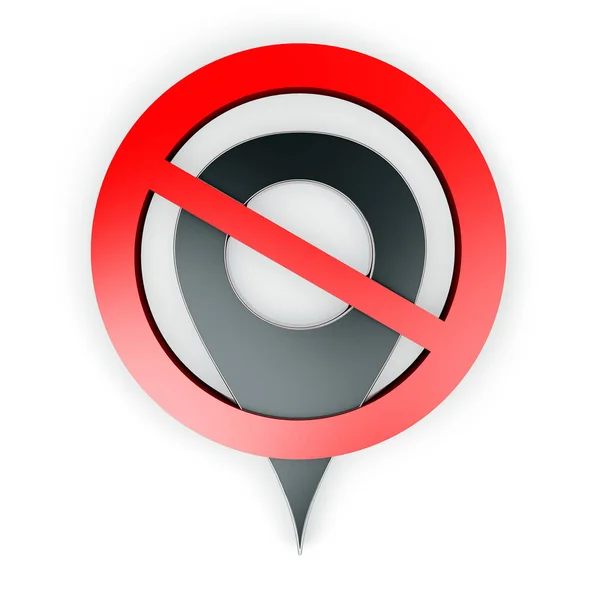 Pin Mapa Con Símbolo Prohibición Renderizado —  Fotos de Stock