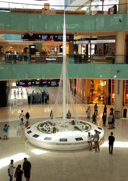 Uae Dubai Juli 2018 Modellbau Dubai Creek Tower Dubai Mall — Stockfoto