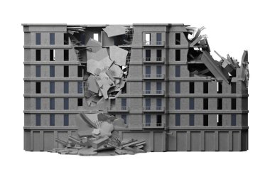 beyaz izole kamu binası yok. 3D render