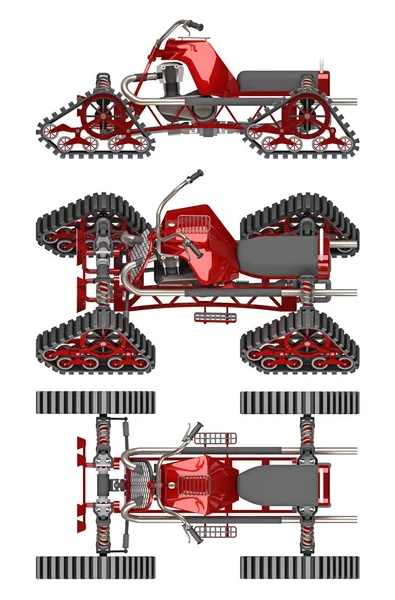 All Terrain Atv Wit Wordt Geïsoleerd Rendering — Stockfoto