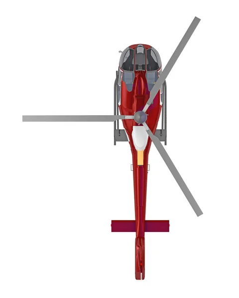 Helicopter Top View Isolated White Rendering — Stock Photo, Image