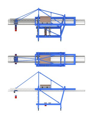 beyaz izole kargo vinç. 3D render