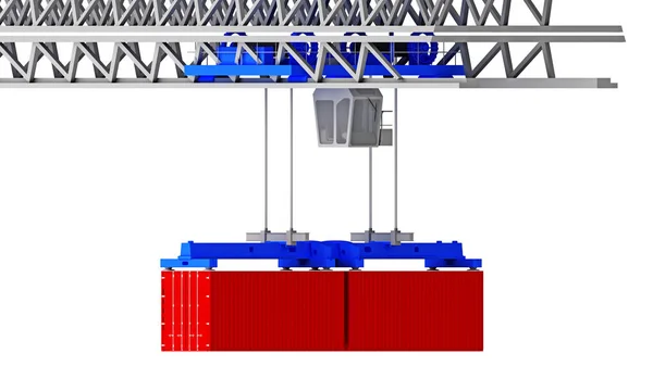 Kran Hebt Container Aus Nächster Nähe Darstellung — Stockfoto