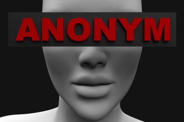 yüzü olmayan yüz metin anonim kapalı. 3D render