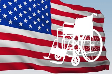 siluet tekerlekli bayrak ABD ile