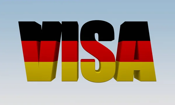 Text Visa Painted Flag Germany Rendering — Stock Photo, Image