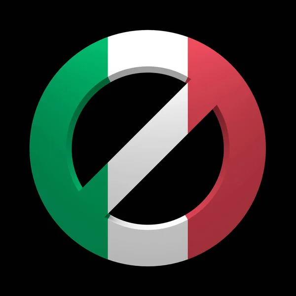 Запрещающий знак окрашенный флаг Италии — стоковое фото