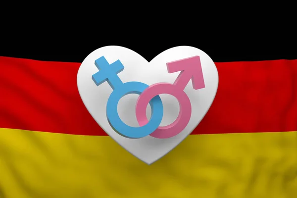 Gender Symbols Flag Germany Rendering — Stock Photo, Image