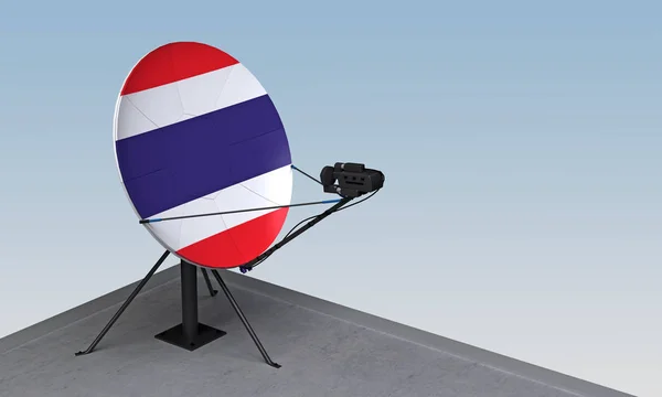 Спутниковая Тарелка Флагом Таиланда Рендеринг — стоковое фото