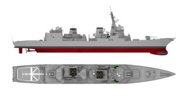 beyaz izole savaş gemisi