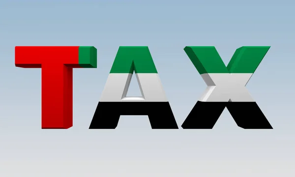Buchstaben Steuer gemalte Flagge von uae — Stockfoto