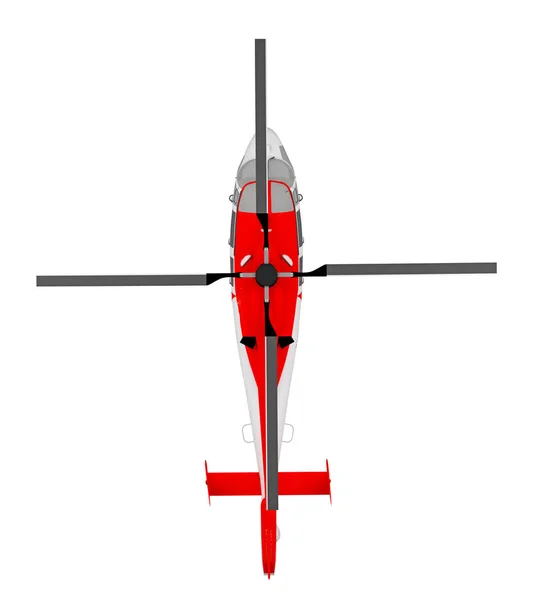 Ελικόπτερο κορυφαία δείτε απομονωθεί σε λευκό — Φωτογραφία Αρχείου