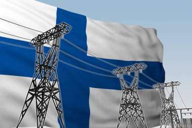 Finlandiya bayrağı arka plan karşı güç hatları