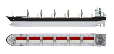 boş kargo gemisi ile Vinçler