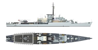 beyaz izole savaş gemisi