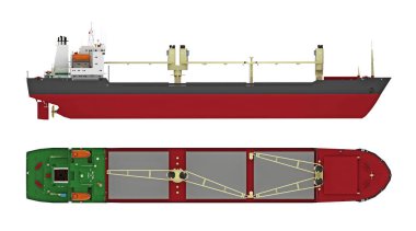 boş kargo gemisi ile Vinçler